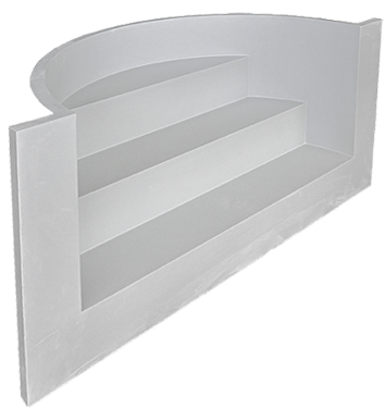 Escalier romain sous liner pour piscine LILYBLOC