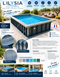 Piscine acier LILYSIA – Hors-sol ou enterrée – Kit complet avec filtration et LED